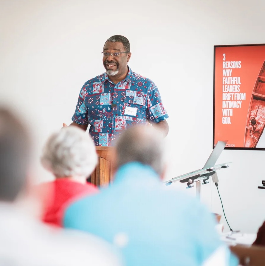 GFLN retreat speaker addressing a group
